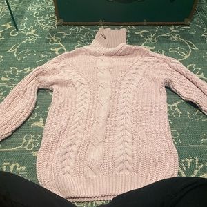Pink Shein knit turtleneck